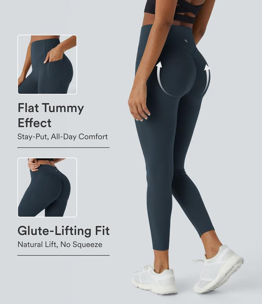 LANQIO® High-Waisted Butt Lifting Tummy Control Pocket Shaping Training Leggings – Sculpt Your Perfect Shape with Comfort and Style