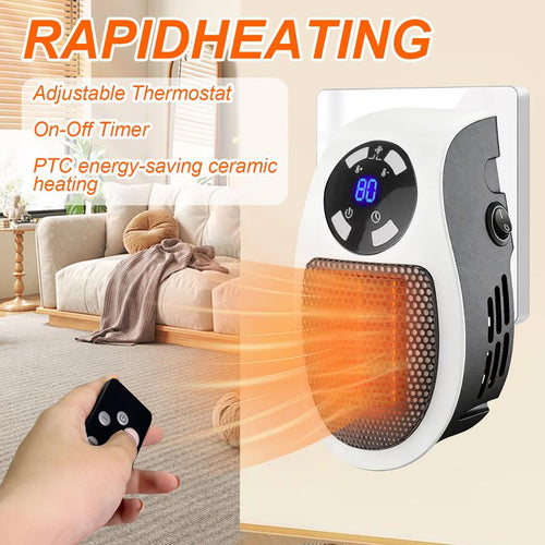 Wall Outlet Space Heater – 450W Plug-In Electric Heater