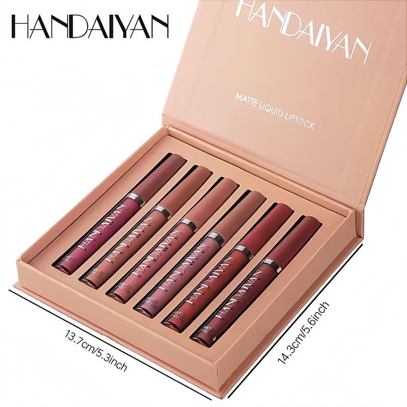 Long-Lasting Matte Lip Glaze Set – 6 Colors in One Box