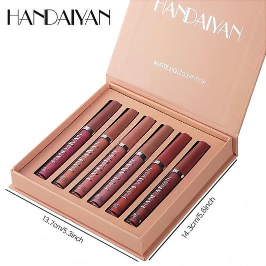 Long-Lasting Matte Lip Glaze Set – 6 Colors in One Box