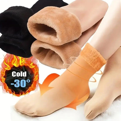5 Pairs Autumn & Winter Self-Heating Mid-Calf Socks for Women & Men – Thickened Fleece Lined, Cold-Proof, Warm Snow Floor Socks