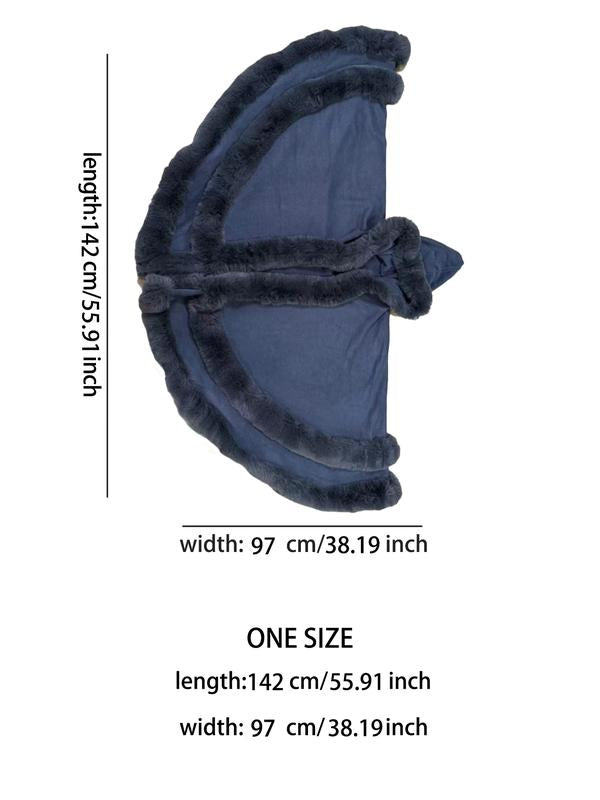 LANQIO Luxury Faux Fur Hooded Cape Shawl