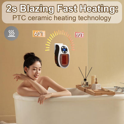 Wall Outlet Space Heater – 450W Plug-In Electric Heater