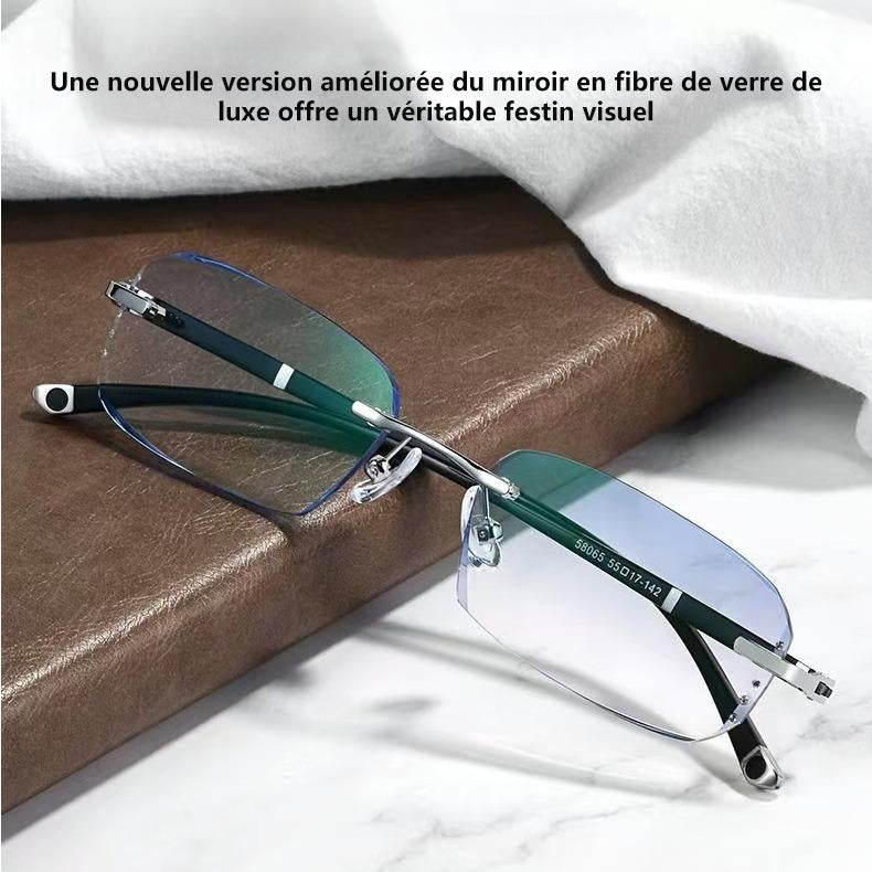Lunettes de lecture progressives sans monture – Vision multifocale avec protection contre la lumière bleue pour hommes et femmes