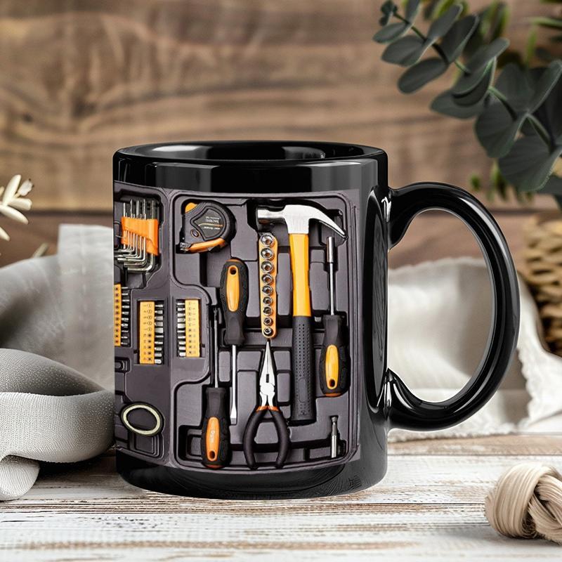 Creativity Funny Coffee Mug – Mechanic Toolbox Set Pattern