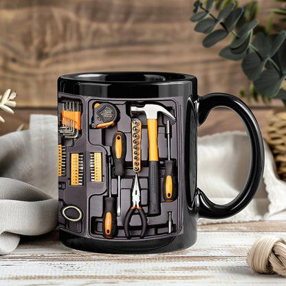 Creativity Funny Coffee Mug – Mechanic Toolbox Set Pattern