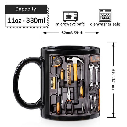 Creativity Funny Coffee Mug – Mechanic Toolbox Set Pattern