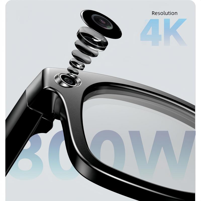 Smart AI Camera Glasses with 8MP Photochromic Lenses