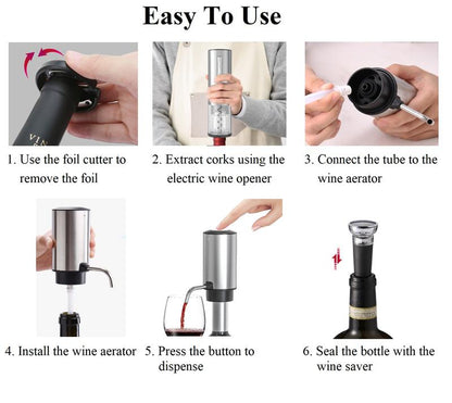 Electric Wine Aerator - Kitchen Utensil for Easy Wine Dispensing