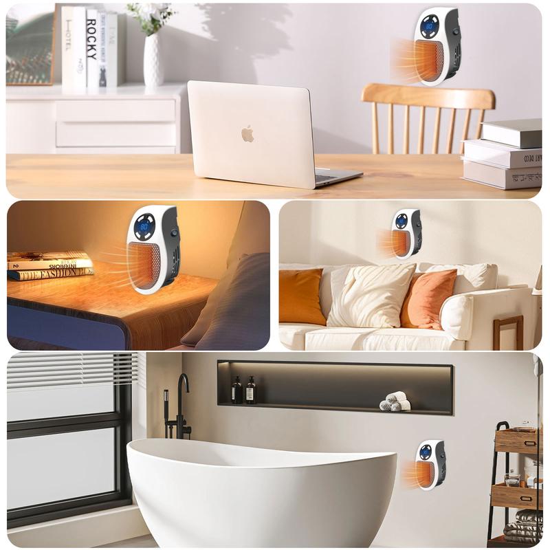 Wall Outlet Space Heater – 450W Plug-In Electric Heater