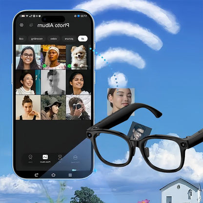 Smart AI Camera Glasses with 8MP Photochromic Lenses