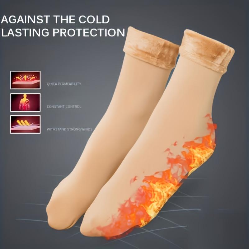 5 Pairs Autumn & Winter Self-Heating Mid-Calf Socks for Women & Men – Thickened Fleece Lined, Cold-Proof, Warm Snow Floor Socks