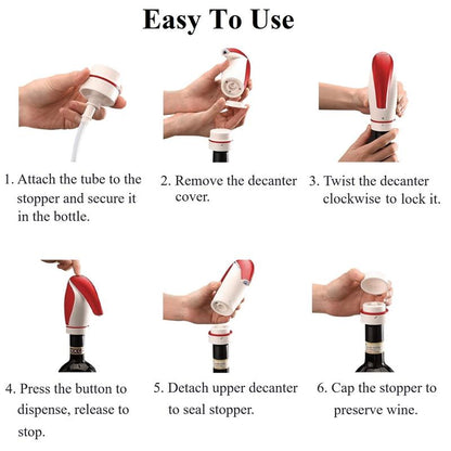Electric Wine Aerator - Kitchen Utensil for Easy Wine Dispensing