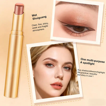 3-in-1 Easy Eyeshadow Stick – Smudge-Proof, One-Stroke Application with Creamy Shimmer Trio for Beginners