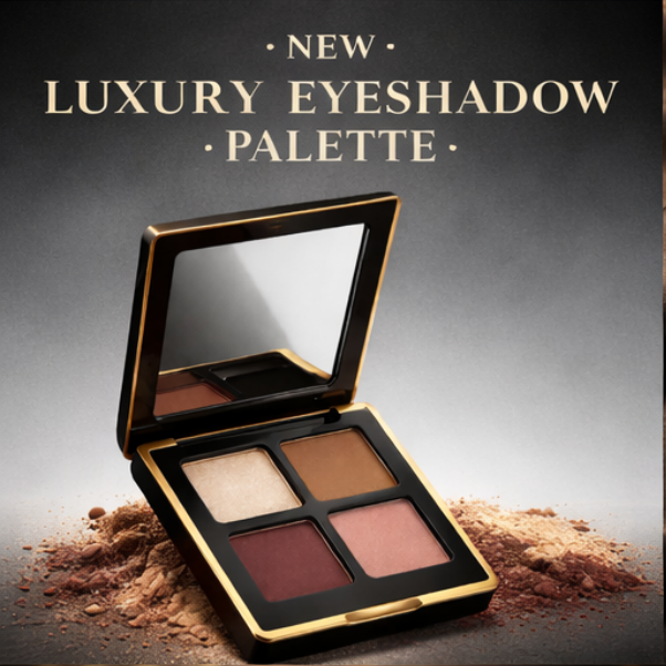 Luxury 4-Color Eyeshadow Palette – Universally Flattering Matte & Shimmer Shades for Effortless Glam