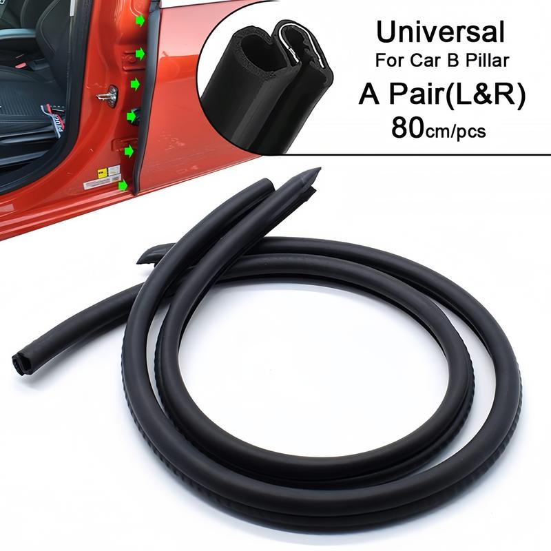 Car Door B-Pillar Seal Strip 2PCS, EPDM Rubber Weather Stripping for Noise Reduction, Dustproof & Waterproof