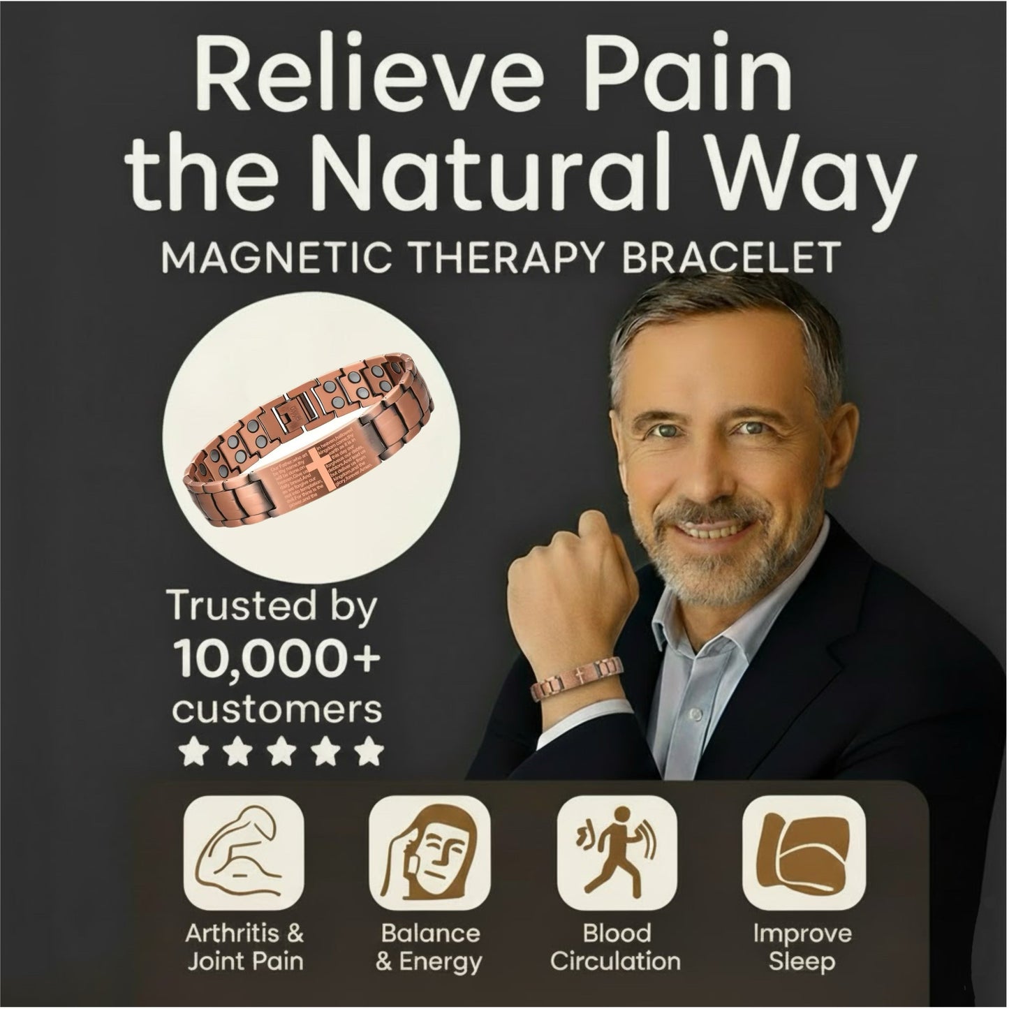 piece of men's copper magnetic bracelet