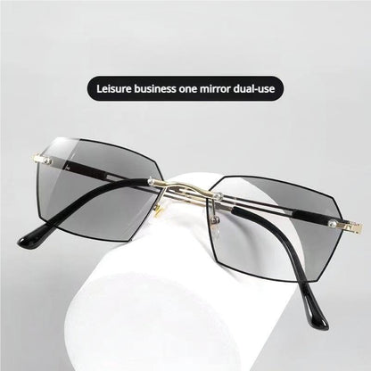 Frameless Progressive Reading Glasses – Multi-Focus Vision with Blue Light Protection for Men & Women