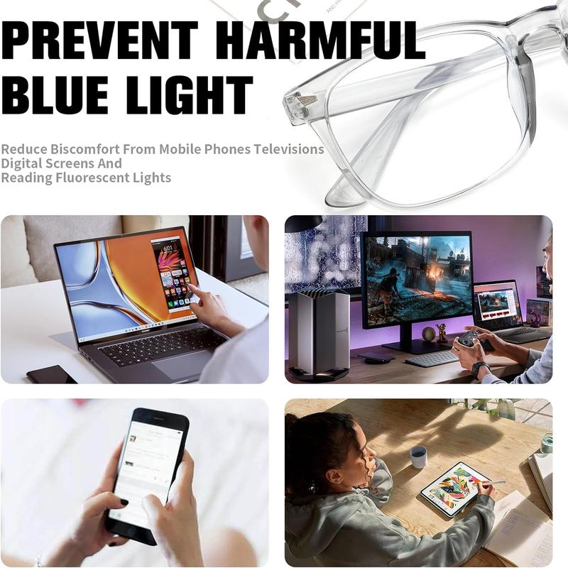 Blue Light Blocking Glasses for Men and Women, Anti-Glare Computer Glasses for Gaming, Office & Screen Use