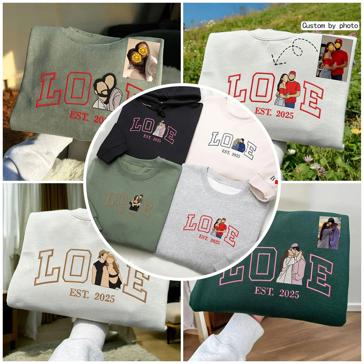 New Couple LOVE Embroidered Sweatshirt