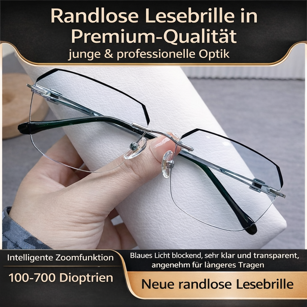 Rahmenlose Gleitsichtbrille – Multifokale Sicht mit Blaulichtschutz für Damen und Herren