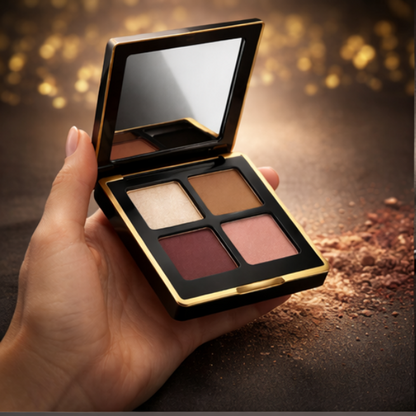 Luxury 4-Color Eyeshadow Palette – Universally Flattering Matte & Shimmer Shades for Effortless Glam