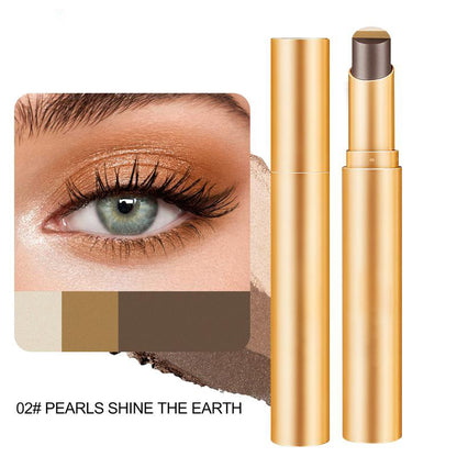 3-in-1 Easy Eyeshadow Stick – Smudge-Proof, One-Stroke Application with Creamy Shimmer Trio for Beginners