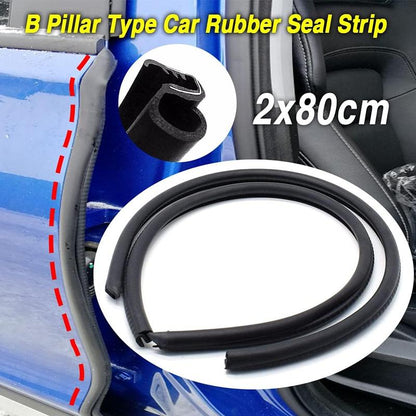 Car Door B-Pillar Seal Strip 2PCS, EPDM Rubber Weather Stripping for Noise Reduction, Dustproof & Waterproof
