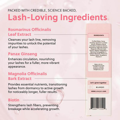 LANQIO Lash Enhancing Serum with Peptides & Plant Botanicals for Thinning Lashes – 3ML