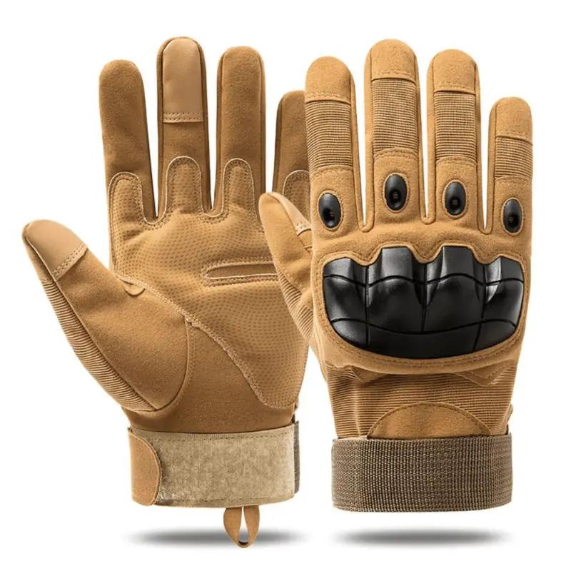 Tactical Full Finger Gloves with Soft Knuckle Protection, Touchscreen & Non-Slip Grip for Motorcycle, Outdoor Sports & Work