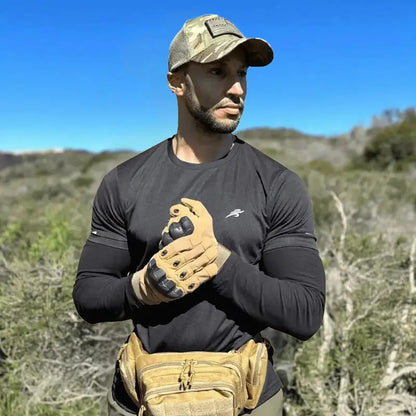 Tactical Full Finger Gloves with Soft Knuckle Protection, Touchscreen & Non-Slip Grip for Motorcycle, Outdoor Sports & Work