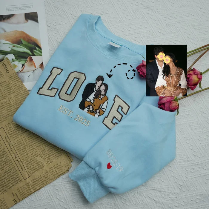 New Couple LOVE Embroidered Sweatshirt