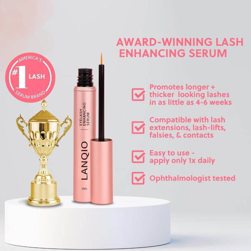 LANQIO Lash Enhancing Serum with Peptides & Plant Botanicals for Thinning Lashes – 3ML
