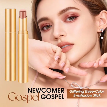 3-in-1 Easy Eyeshadow Stick – Smudge-Proof, One-Stroke Application with Creamy Shimmer Trio for Beginners