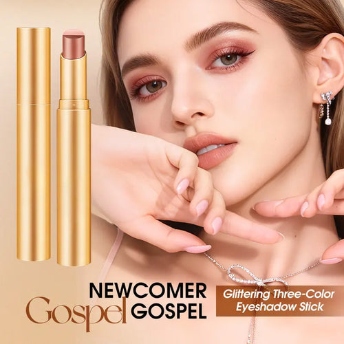 3-in-1 Easy Eyeshadow Stick – Smudge-Proof, One-Stroke Application with Creamy Shimmer Trio for Beginners