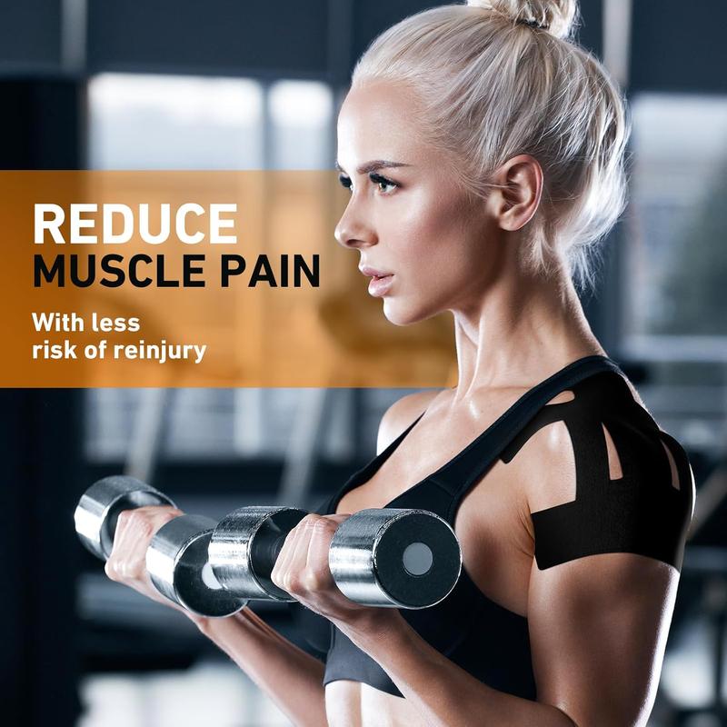 LANQIO Kinesiology Tape for Shoulder Pain Relief – Pre-Cut, Waterproof, Breathable, and Elastic Tape for Sports & Muscle Support