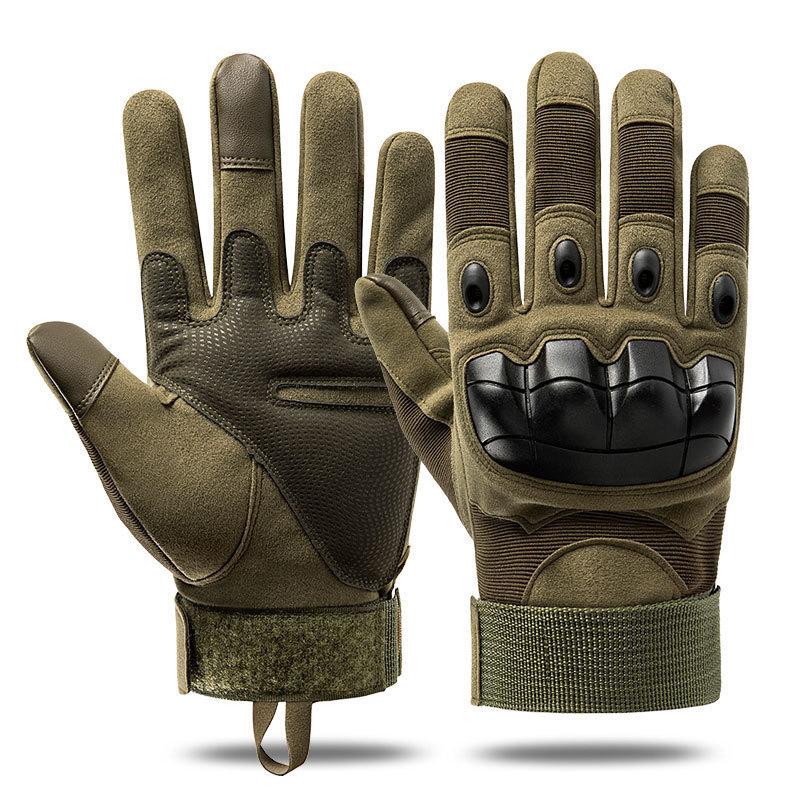 Tactical Full Finger Gloves with Soft Knuckle Protection, Touchscreen & Non-Slip Grip for Motorcycle, Outdoor Sports & Work
