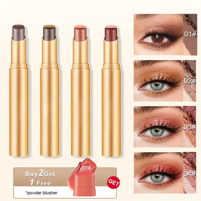 3-in-1 Easy Eyeshadow Stick – Smudge-Proof, One-Stroke Application with Creamy Shimmer Trio for Beginners