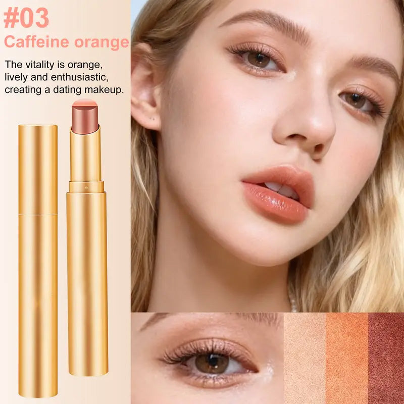 3-in-1 Easy Eyeshadow Stick – Smudge-Proof, One-Stroke Application with Creamy Shimmer Trio for Beginners