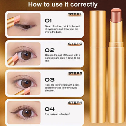 3-in-1 Easy Eyeshadow Stick – Smudge-Proof, One-Stroke Application with Creamy Shimmer Trio for Beginners