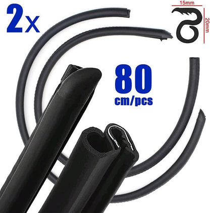 Car Door B-Pillar Seal Strip 2PCS, EPDM Rubber Weather Stripping for Noise Reduction, Dustproof & Waterproof