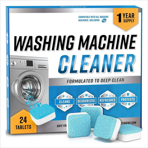LANQIO Washing Machine Cleaner – 24 Pack Deep Cleaning Tablets for Odor Elimination & Performance Maintenance (Compatible with HE & Standard Washers)
