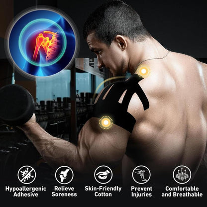 LANQIO Kinesiology Tape for Shoulder Pain Relief – Pre-Cut, Waterproof, Breathable, and Elastic Tape for Sports & Muscle Support