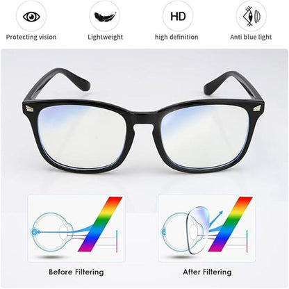 Blue Light Blocking Glasses for Men and Women, Anti-Glare Computer Glasses for Gaming, Office & Screen Use