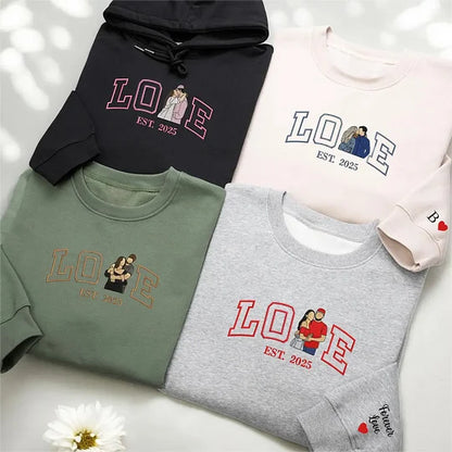 New Couple LOVE Embroidered Sweatshirt