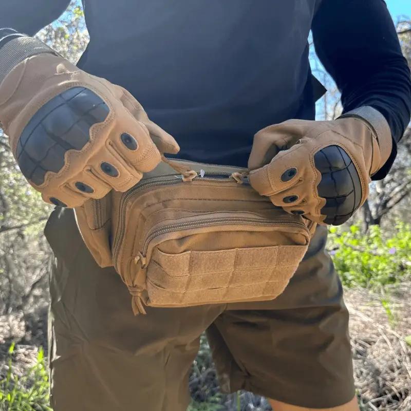 Tactical Full Finger Gloves with Soft Knuckle Protection, Touchscreen & Non-Slip Grip for Motorcycle, Outdoor Sports & Work