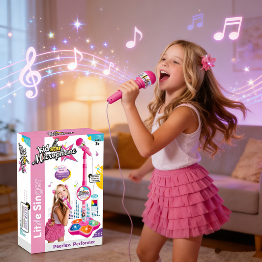 Microphone Toy, Karaoke Machine Toy with Light, Singing Machine Toy, Music Toy for Kids, Birthday Gift for Girls